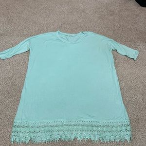 12pm by Mon Ami teal blue lace extender tunic